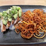 Tacokryddad torskfilé med röd currysås