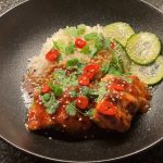 Pasta con pancetta e tre formaggi